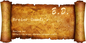 Breier Damáz névjegykártya